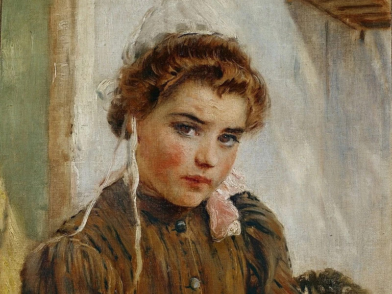 1859-Nikolay Alekseyevich Kasatkin - Giovane fanciulla con cesto